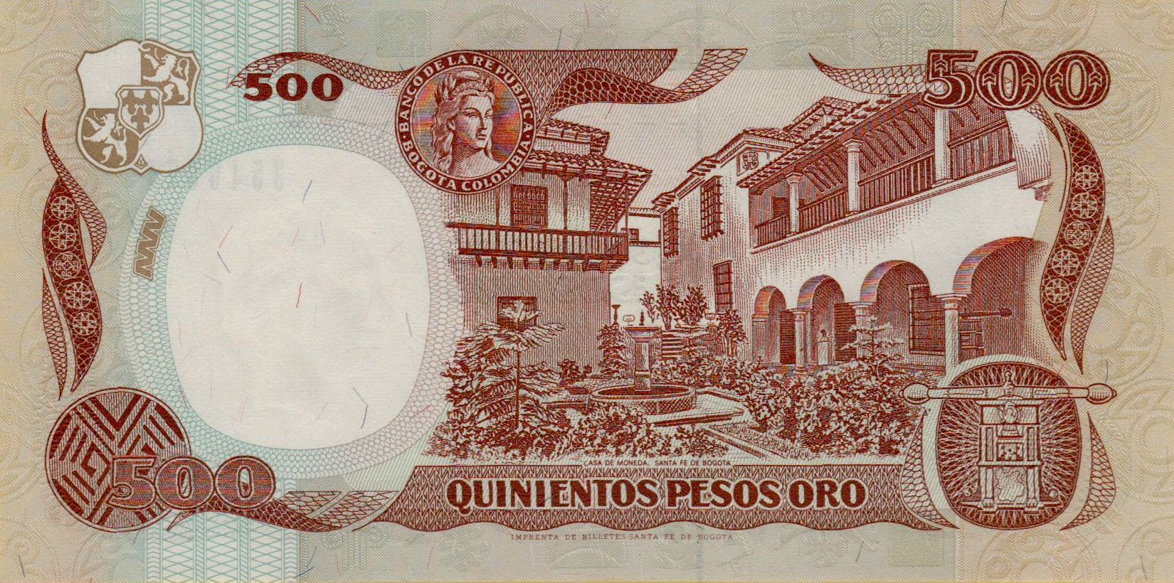 Colombia 500 1992 UNC P-431A/a
